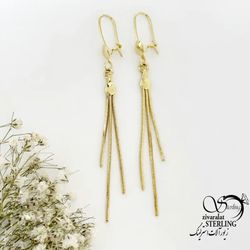 گوشواره آویز ریش دار طرح طلا کد 20536