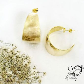 گوشواره میخی کلاسیک طرح آینه ای کد 20542