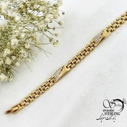 دستبند زنانه طرح رولکس نگین دار برند ژوپینگ کد 20543