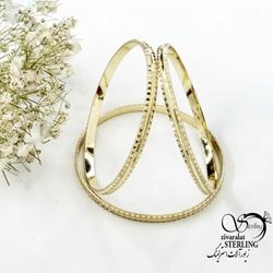 النگو بچه گانه 3میل طرح دار مارک طلاروس کد 20557