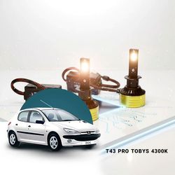 هدلایت نور بالا پژو 206 زرد آفتابی فابریک مدل T43 PRO توبیز اورجینال | گارانتی (2عددی) 1228