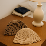 کلاه بافتنی گل قند