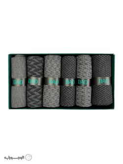 جوراب ددی - مردانه کلاسیک نخی - کد 206 - پک 6 عددی