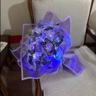 دسته گل ال ای دی دار بوکت پروانه