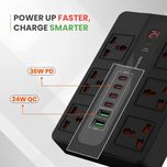 چندراهی برق و هاب شارژر هوشمند Porodo مدل Multi-Port Super Hub
