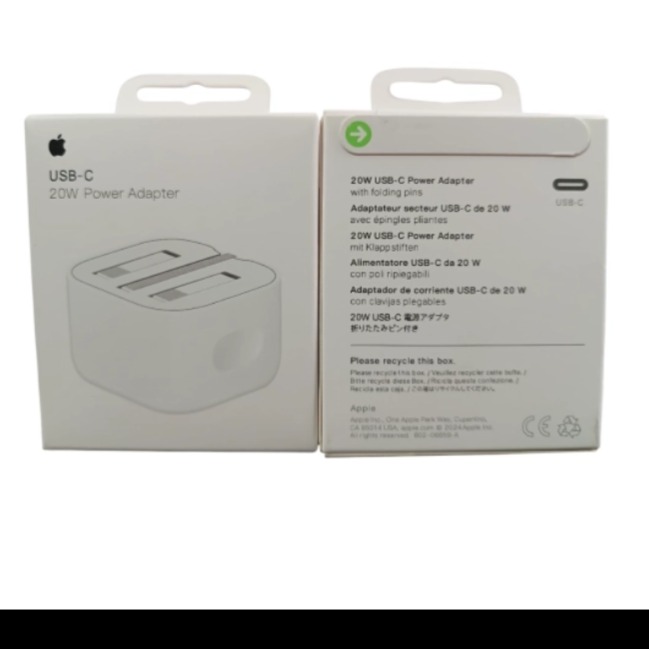 شارژر اپل 20 وات (اصلی)/ 12 پین/ بدون کابل/ شلاقی/ پارت نامبر b-a/ سریال دار (بدون گارانتی)