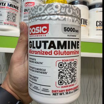 پودر گلوتامین میکرونایز بیسیک ساپلمنت (Basic Supplements Glutamine Micronized) - وزن 300 گرم