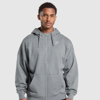 Crest Oversized Zip Up Hoodie