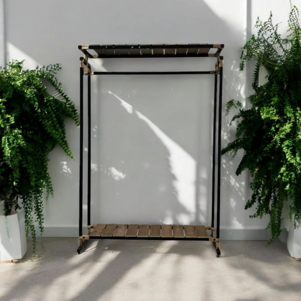 رگال لباس ایستاده چوب و فلز مدل سیمرغ