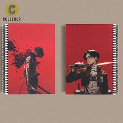 دفتر انیمه اتک آن تایتان طرح لیوای آکرمن (Levi Ackerman) Attack On Titan کد 05 (دو رو چاپ )