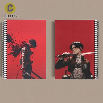 دفتر انیمه اتک آن تایتان طرح لیوای آکرمن (Levi Ackerman) Attack On Titan کد 05 (دو رو چاپ )