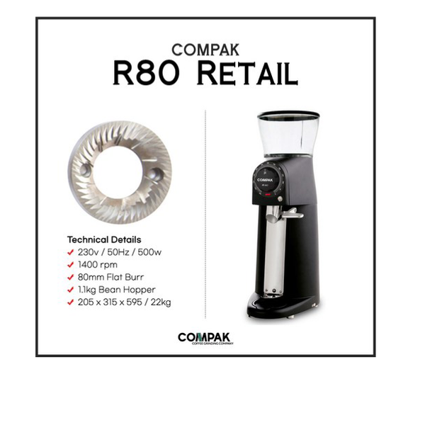 آسیاب قهوه فروشگاهی و صنعتی کامپک Compak R120 با تیغه 120 میلی‌متری و موتور 1000 وات