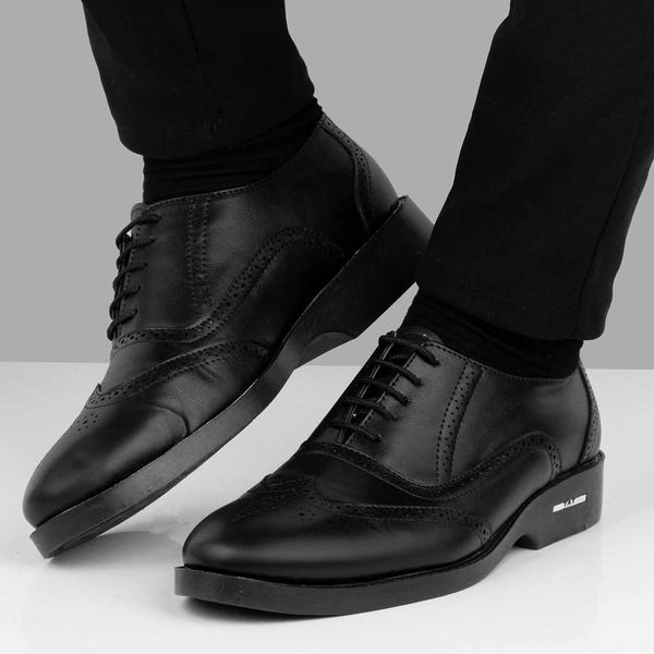 کفش چرم مردانه چرم مجلسی مدل هشترک