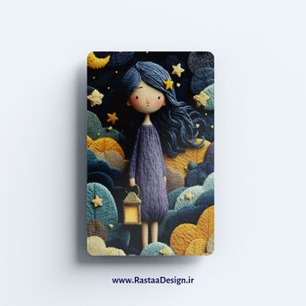 استیکر کارت بانکی طرح دختر فانتزی سه‌ بعدی - رستا دیزاین