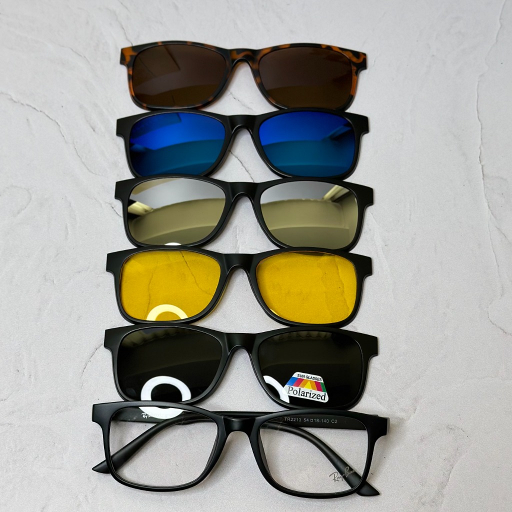 عینک طبی همراه با 5 کاور آفتابی کد 181