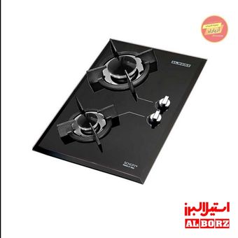 اجاق گاز 2 شعله شیشه ای ایتالیایی G2302 استیل البرز