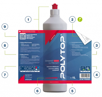 پولیش زبر 1 لیتری پلی تاپ مدل ساخت المان Polytop Diamant 3000 Ultra Cut 1L