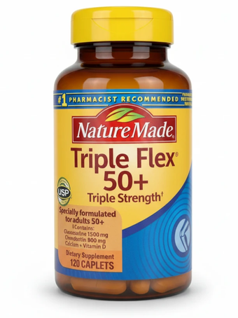 **کپلت تقویت مفاصل نیچر مید Triple Flex 50+ 120 عددی کمک به حفظ سلامت، تحرک و انعطاف مفاصل Nature Made Triple Flex 50+**