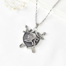 پلاک زره و شمشیر استیل کد 2307