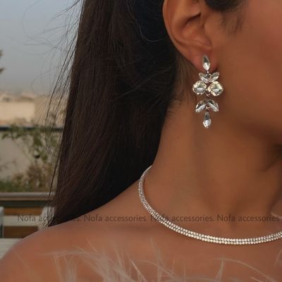 گوشواره طرح جواهر مدل اویز 001