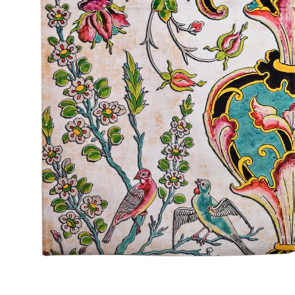 رومیزی مدل مخمل طرح گل و مرغ کد 137