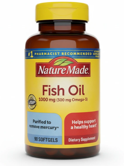 روغن ماهی نیچرمید 1000 میلی‌گرم    **Nature Made Fish Oil 1000 mg (300 mg Omega-3) – 90 Softgels**