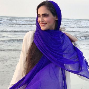 شال حریر هندی تکرنگ حریر کریشه وارداتی