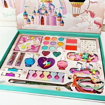 ست لوازم آرایشی کودک طرح یونیکورن (بدون مواد شیمیایی و ضد حساسیت)