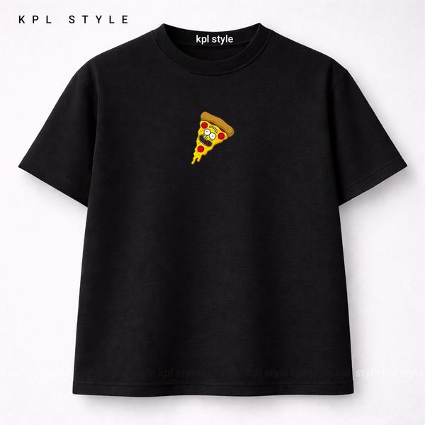 تیشرت باکسی 100٪ پنبه با چاپ مینیمال (PIZZA SLICE ) | کد 1311