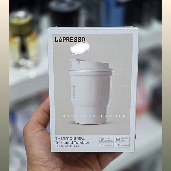 لیوان دوجداره حرارتی لپرسو LePresso / ظرفیت 450 میلی‌لیتر / ماگ سفری (تراول ماگ) دوجداره