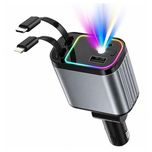 شارژر فندکی خودرو 4 کاره 66 وات مدل B1 / فست شارژ با نور کهکشانی