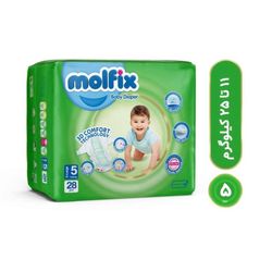 پوشک کودک چسبی مولفیکس سایز 5 بسته 28 عددی