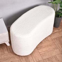 پاف دو نفره طرح لوبیا با پارچه تدی