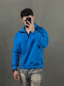 نیم زیپ سه نخ بیسیک آبی 2