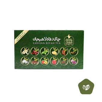 چای سبز کیسه ای طعم دار رفاه لاهیحان
