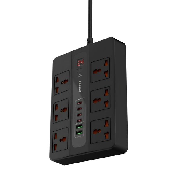 چندراهی برق و هاب شارژر هوشمند Porodo مدل Multi-Port Super Hub