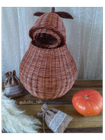 سبد گلابی حصیری استودیو راح