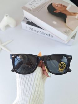 عینک آفتابی ریبن Ray-Ban مردانه مدل ویفر شیشه سنگی ضد خش | شفافیت بالا