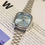 ساعت کاسیو الد مانی آبی روشن بند استیل