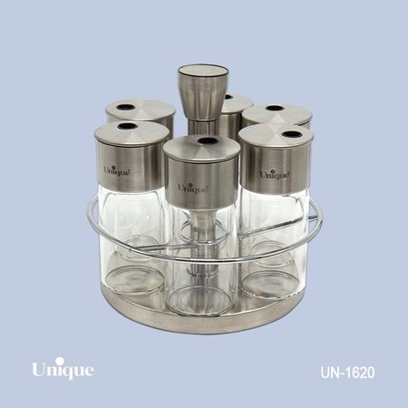 ست ادویه 6تایی شیشه گرد -گردان یونیک UN-1620