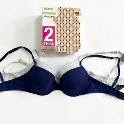 سوتین زنانه اسمارا مجموعه 2 عددی | 75B | سرمه ای طوسی |