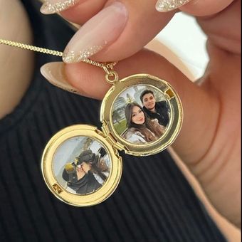 گردنبند عکس مخفی مدل لاکت نقره ای