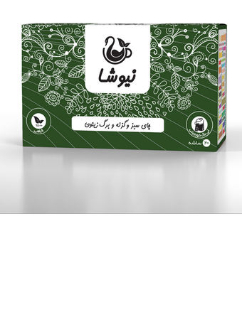 مخلوط چای سبز و گزنه و برگ زیتون کیسه ای نیوشا(20 عددی) _ Nettle + Olive Leaf + Green Tea