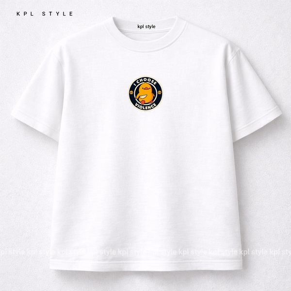 تیشرت باکسی 100٪ پنبه با چاپ مینیمال (I Choose Violence) | کد 1312