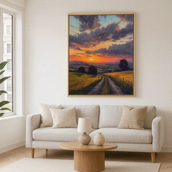 طرح‌ غروب جاده‌