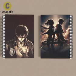 دفتر انیمه اتک آن تایتان طرح ارن و میکاسا (Eren and Mikasa) Attack On Titan کد 04 (دو رو چاپ )