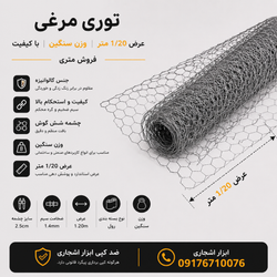 توری مرغی متری در عرض 1/20