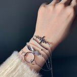 دستبند 5لاین ضربان نقره ای