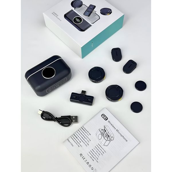 میکروفون یقه ای مدل Q81 بی سیم(دو فرستنده)