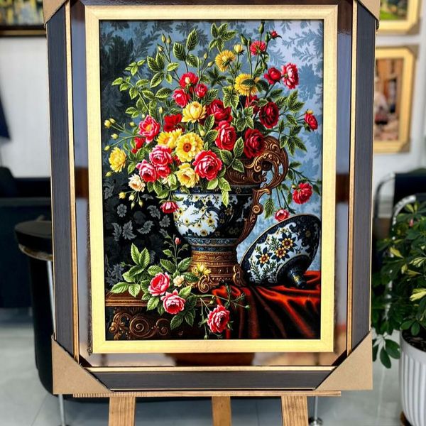 تابلو فرش ماشینی با قاب چوبی 127